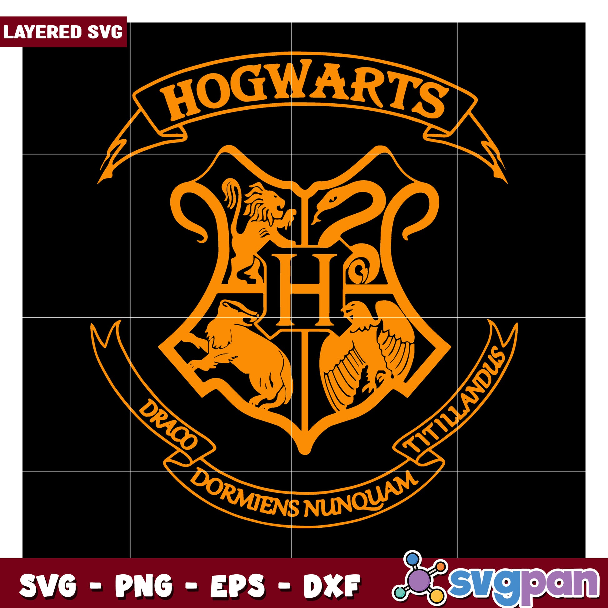 Hogwarts Crest SVG Design for Crafts, Perfect for Harry Potter Fans