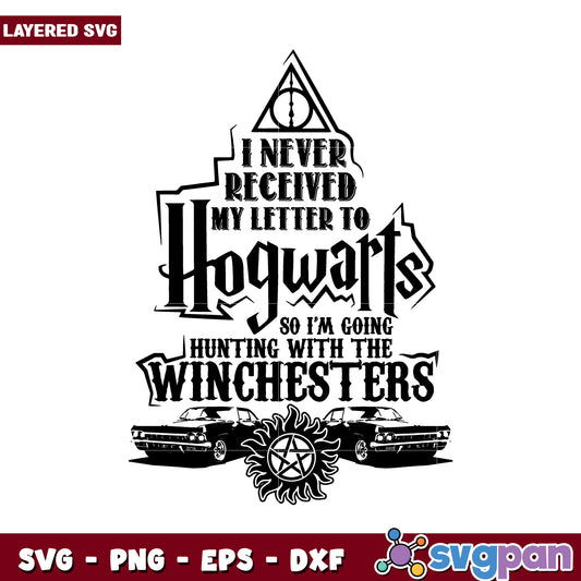 Hogwarts Letter SVG Design, Perfect for Supernatural Fans