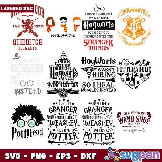 Hogwarts SVG Bundle Layered Designs