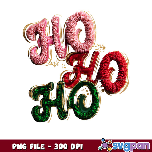 Hohoho design png, cartoon png, christmas lights png