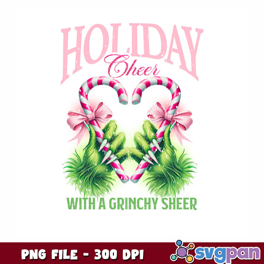 Holiday cheer png, christmas bell png, green grinch png
