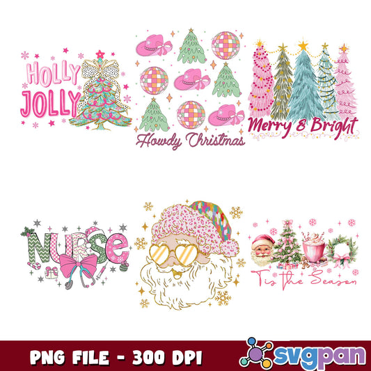 Holly jolly christmas png bundle