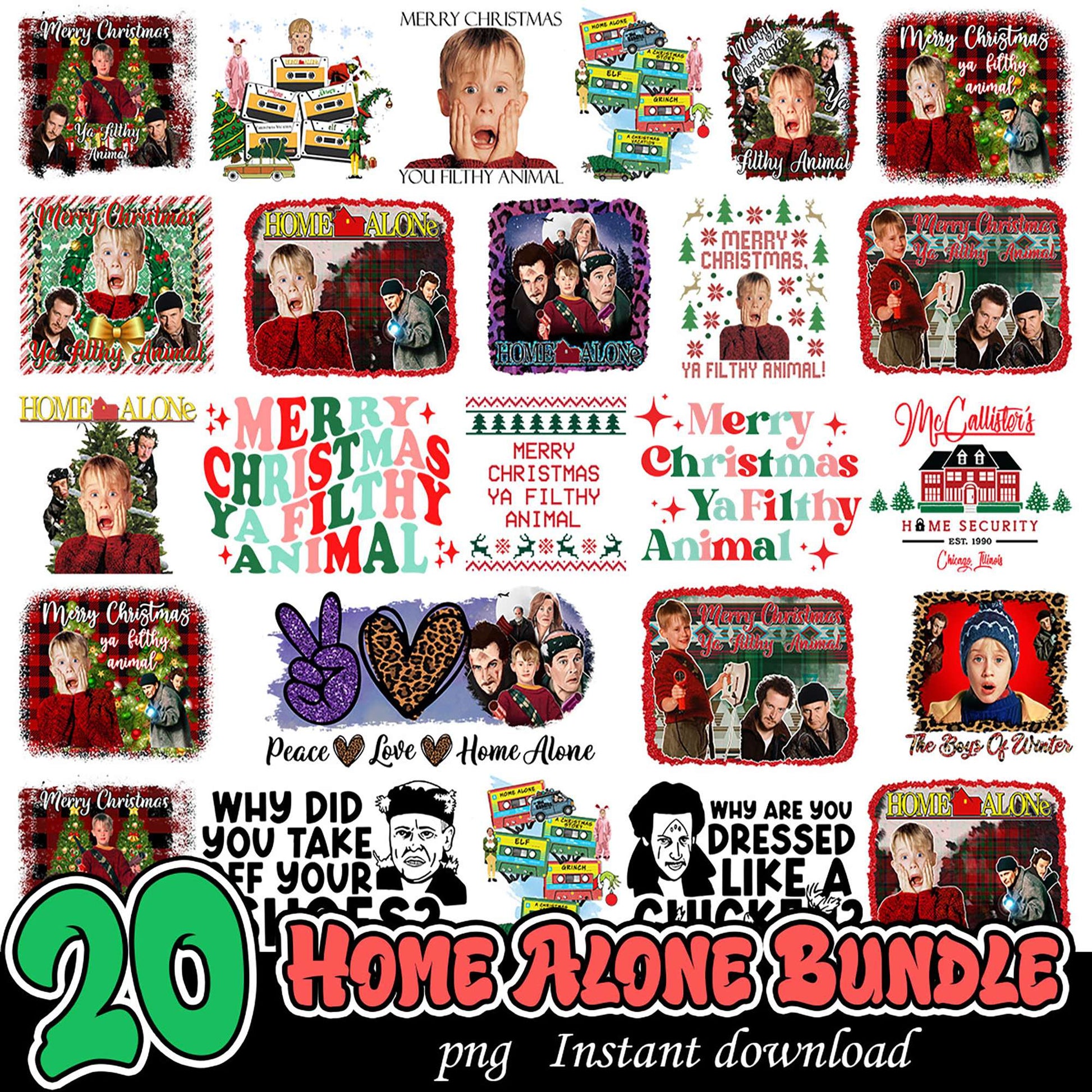 Home Alone Bundle 20 PNG Designs