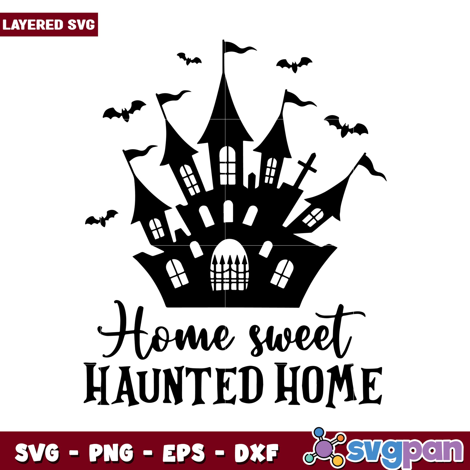Home Sweet Haunted Home SVG Design for Halloween Decor, Perfect for Crafting Projects