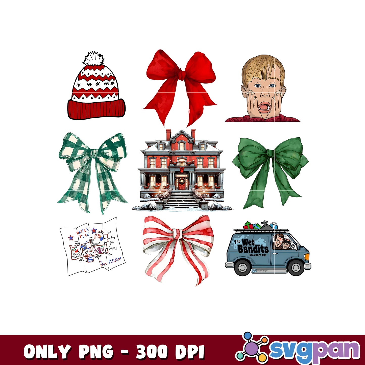 Home alone christmas bow tie png