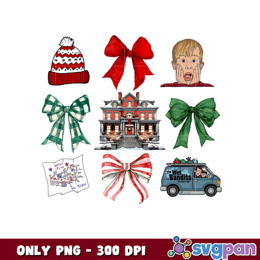 Home alone christmas bow tie png