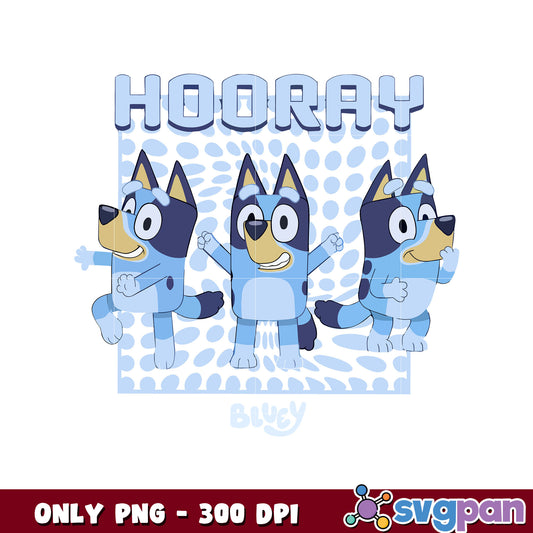 Hooray bluey dog cartoon design png, bluey characters​ png