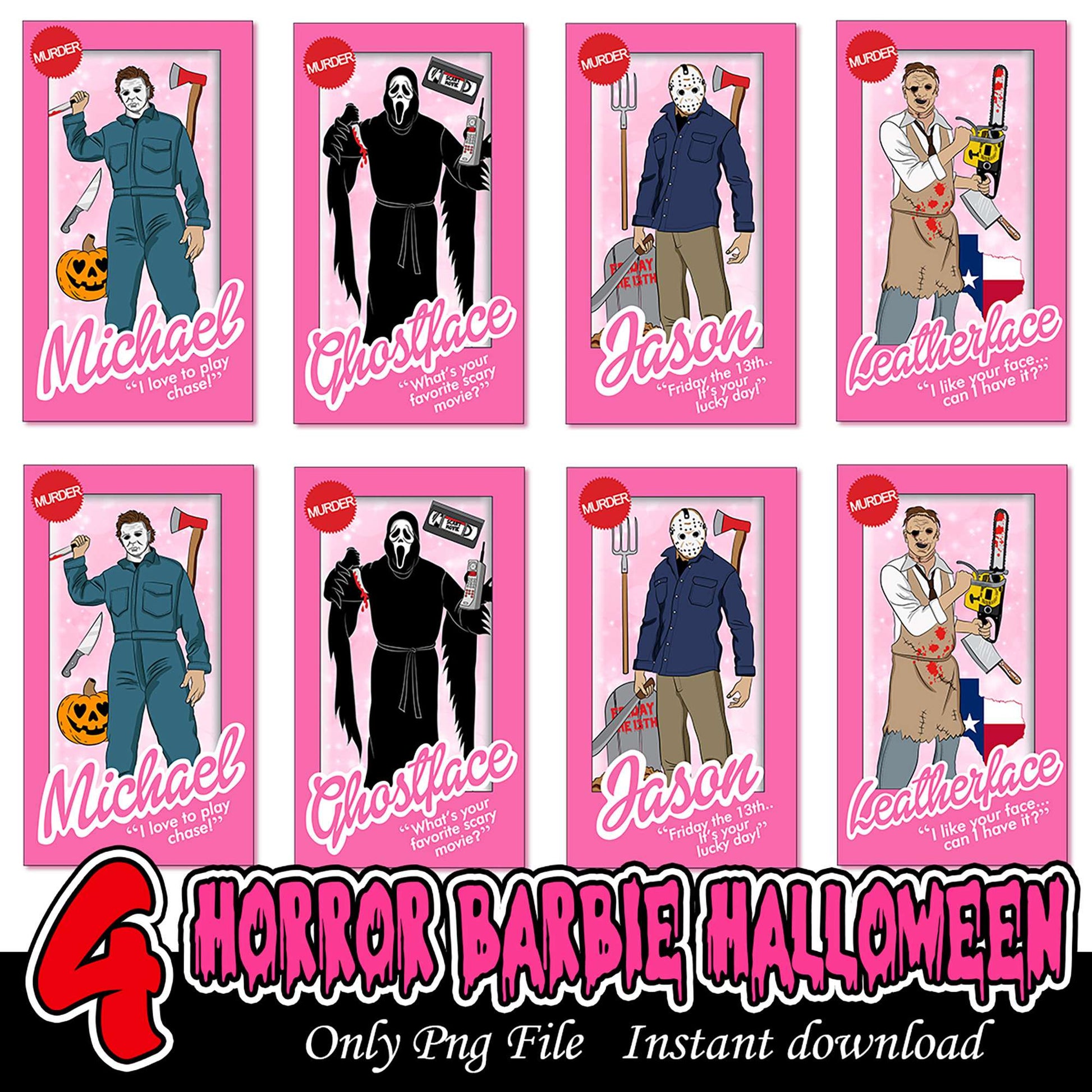 Horror Barbie Halloween Bundle PNG Designs for Download