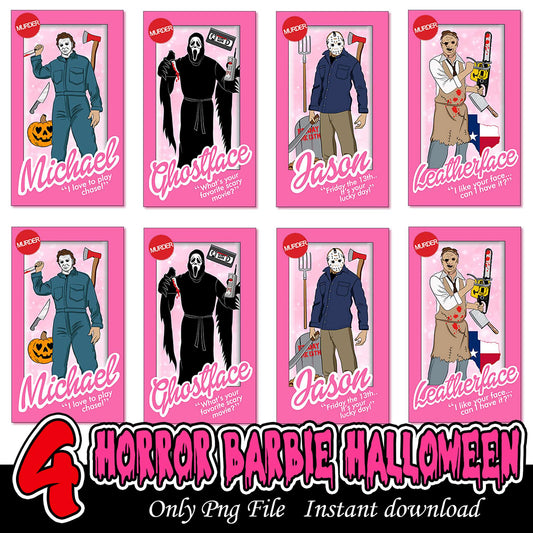 Horror Barbie Halloween Bundle PNG Designs for Download