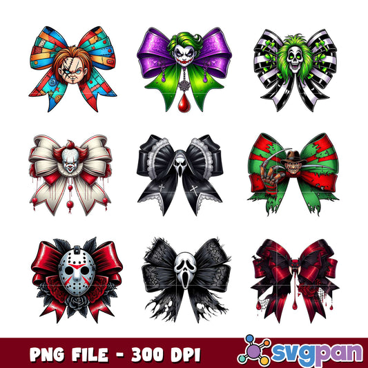 Horror Bow PNG Bundle 300 DPI