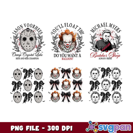 Horror Character Bundle PNG for Crafting Projects