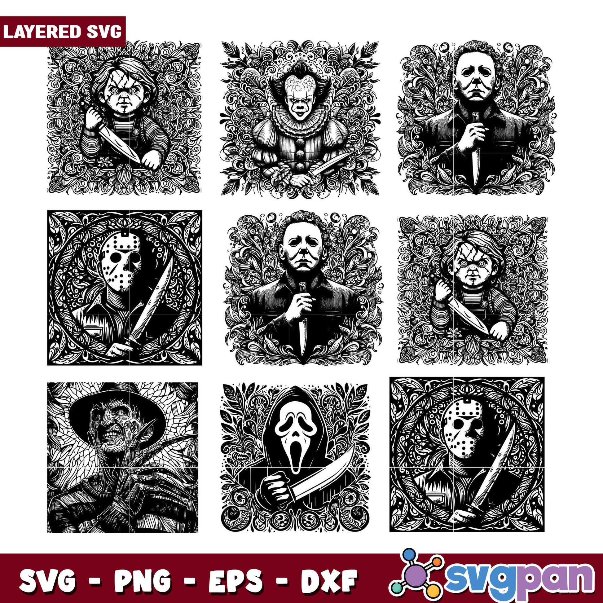 Horror Character SVG Bundle for Craft Projects
