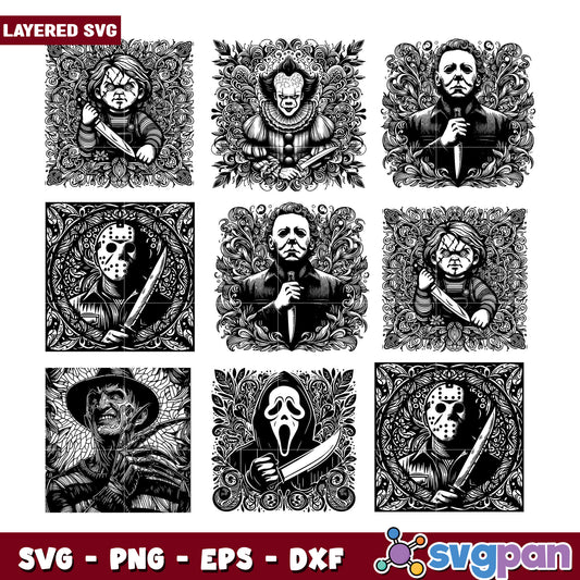 Horror Character SVG Bundle for Craft Projects