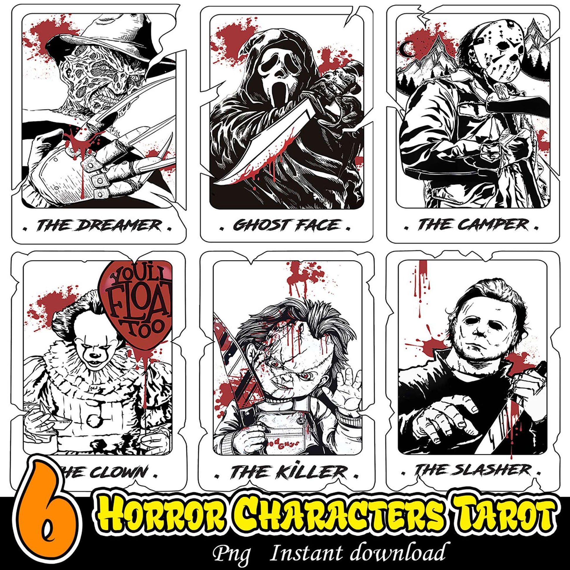 Horror Characters Tarot PNG Bundle