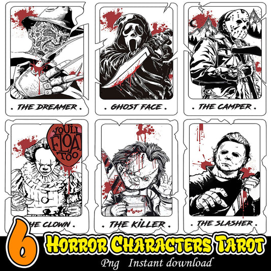 Horror Characters Tarot PNG Bundle