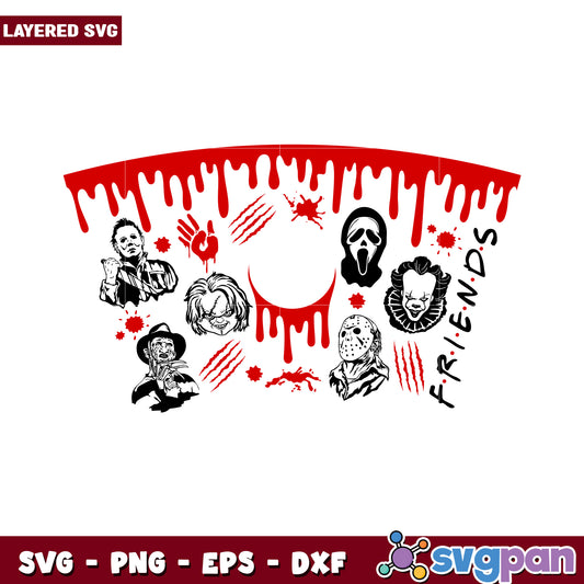 Horror Friends SVG Design, Perfect for Halloween Projects and Crafts