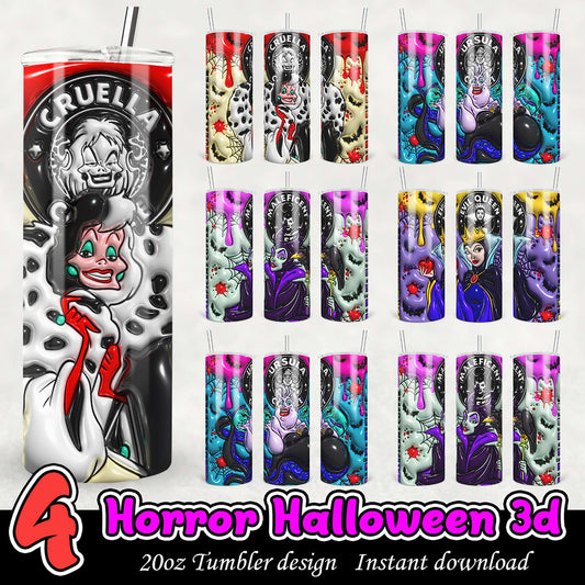 Horror Halloween Tumbler Designs PNG