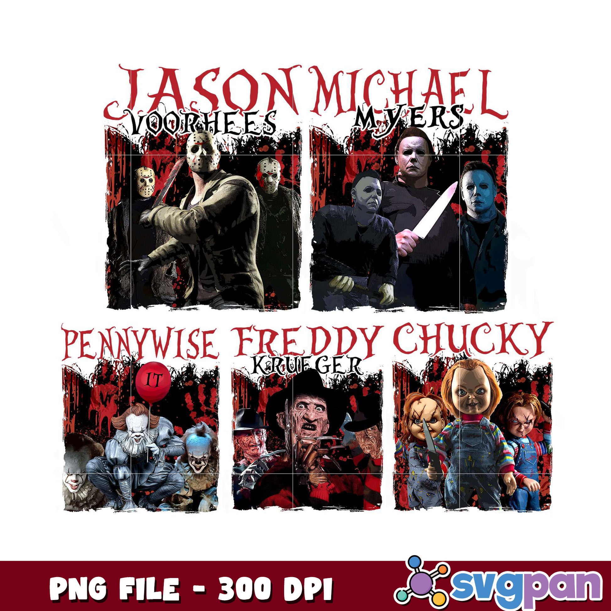 Horror Icons PNG Bundle 300 DPI