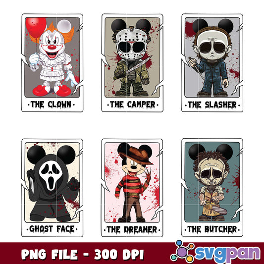 Horror Mickey Mouse PNG Bundle 300 DPI
