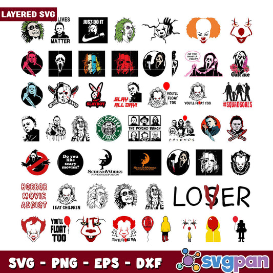 Horror Movie Bundle SVG Designs for Crafters