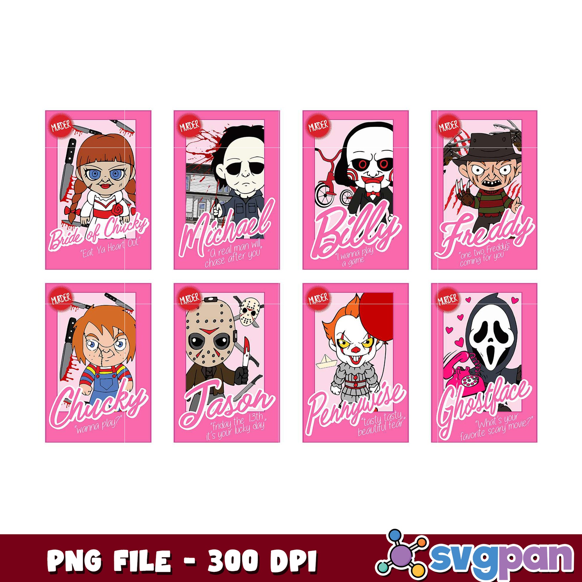 Horror Movie Characters PNG Bundle