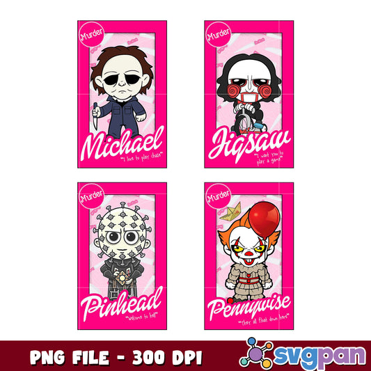 Horror Movie Chibi Bundle PNG 300 DPI