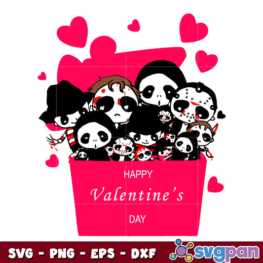 Horror Movie Chibi Valentine Box svg