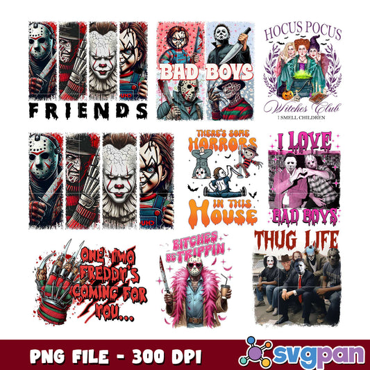 Horror Movie Friends PNG Bundle 300 DPI