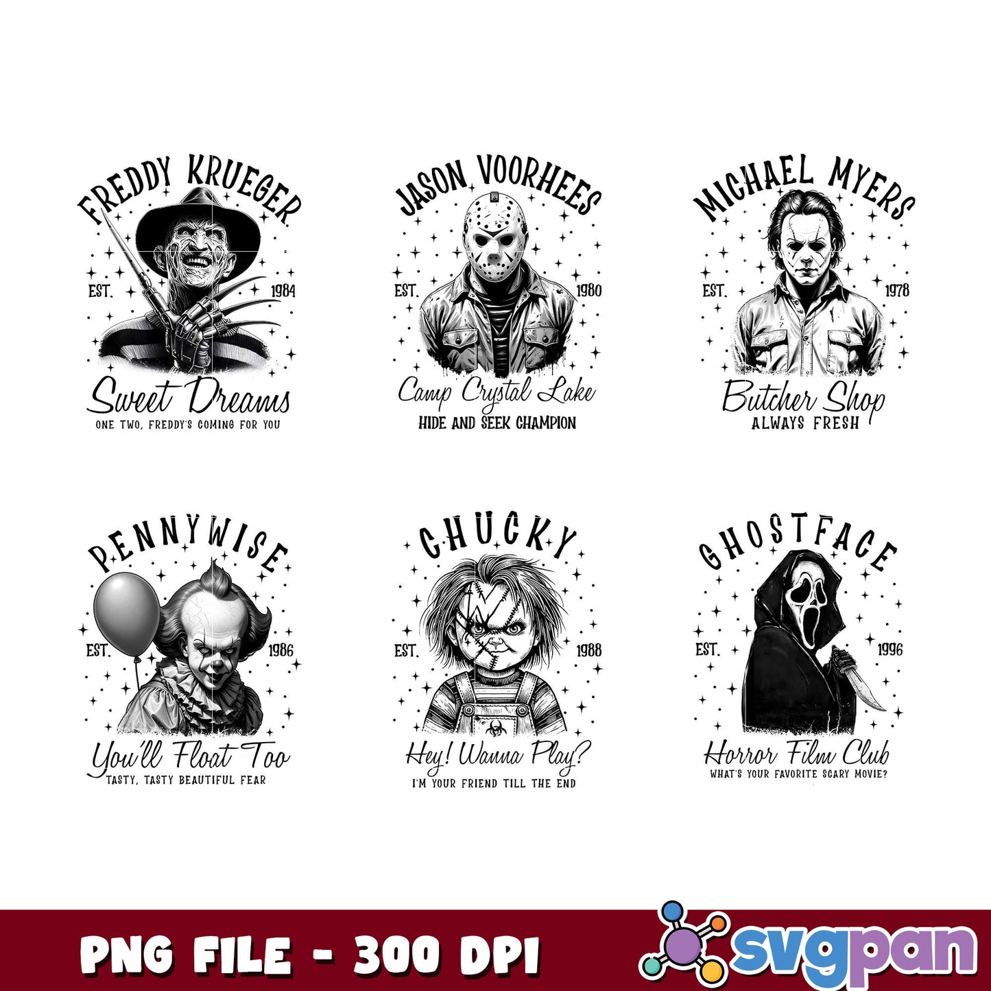 Horror Movie Icons PNG Bundle