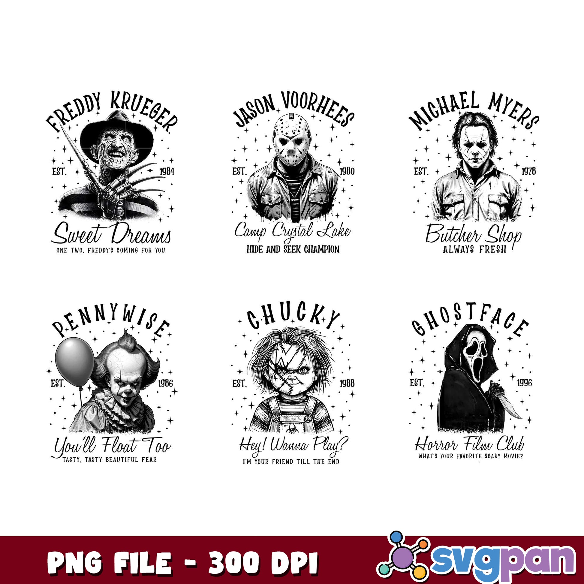 Horror Movie Icons PNG Bundle