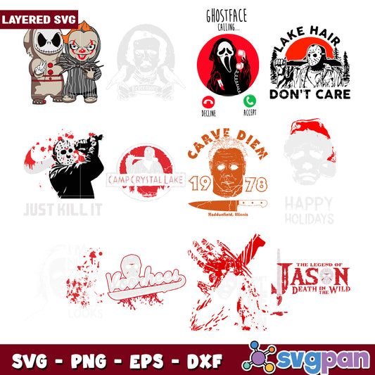 Horror Movie SVG Bundle Halloween & Slasher Designs