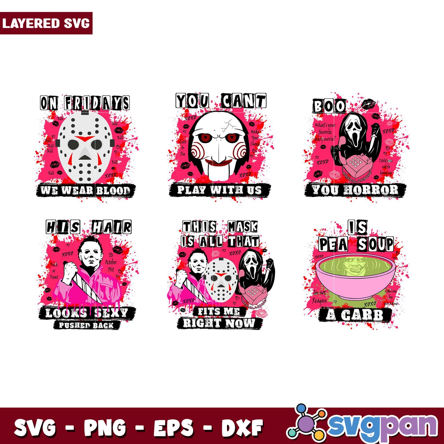 Horror Movie Valentine SVG Bundle