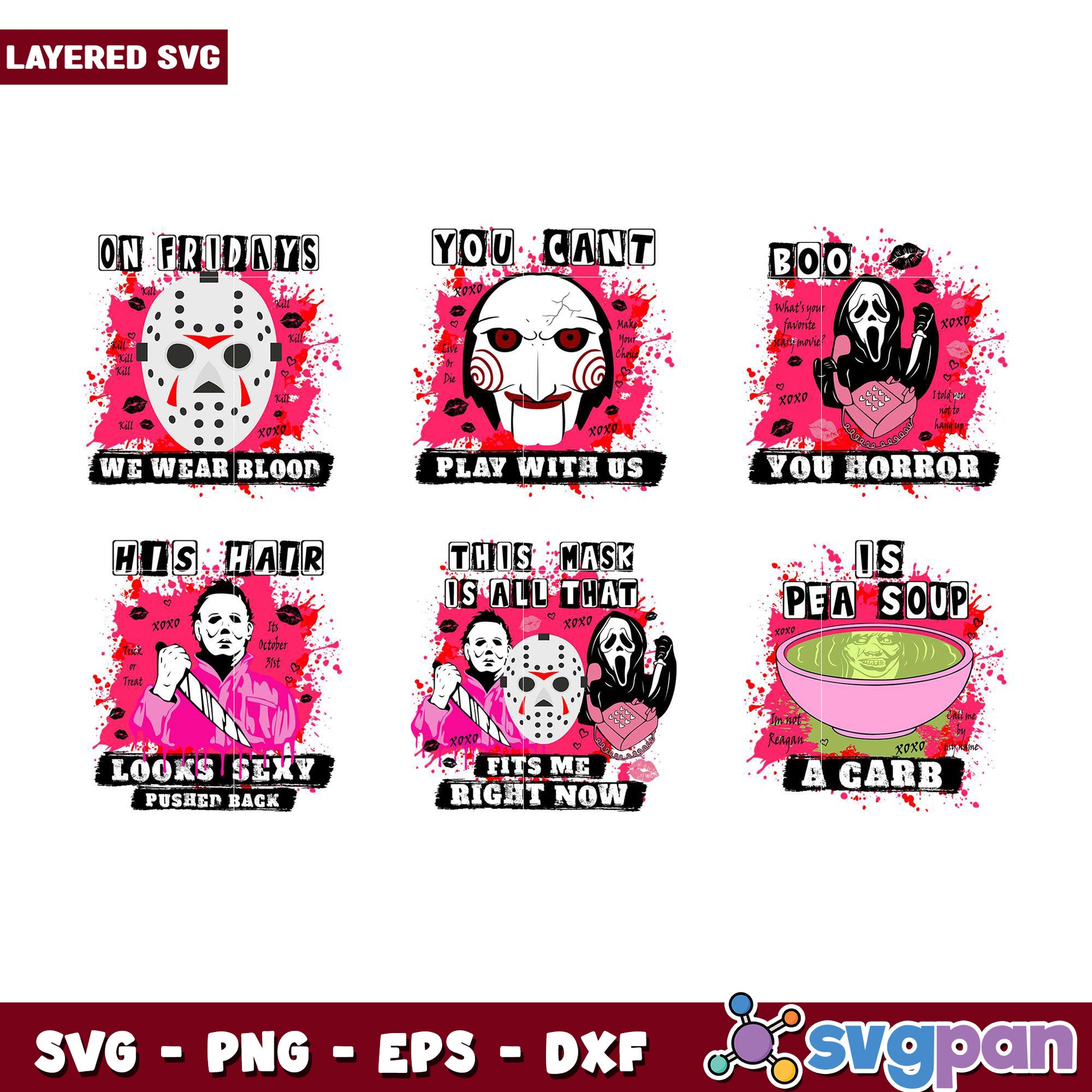 Horror Movie Valentine SVG Bundle