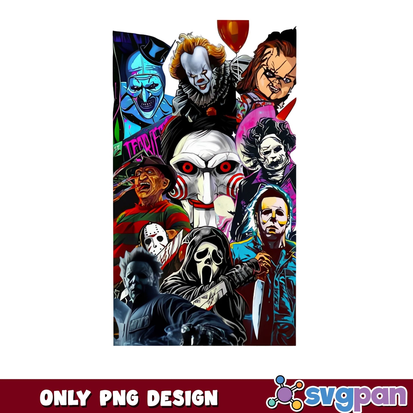 Horror Movie Characters Bundle PNG, Halloween Horror PNG, Scary Movies PNG