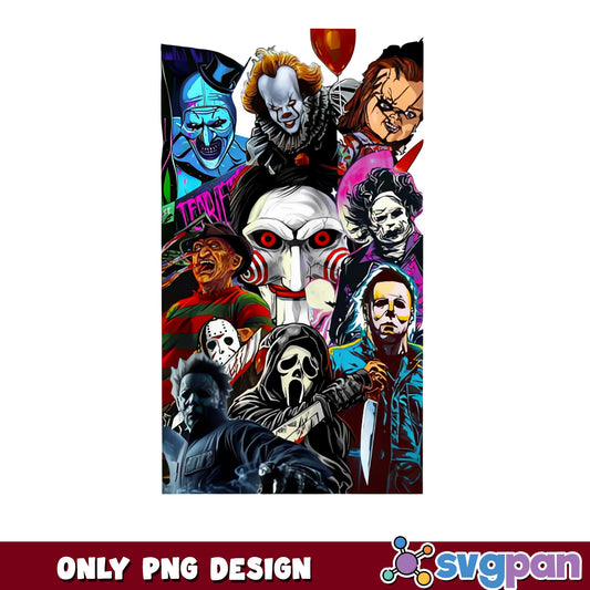 Horror Movie Characters Bundle PNG, Halloween Horror PNG, Scary Movies PNG
