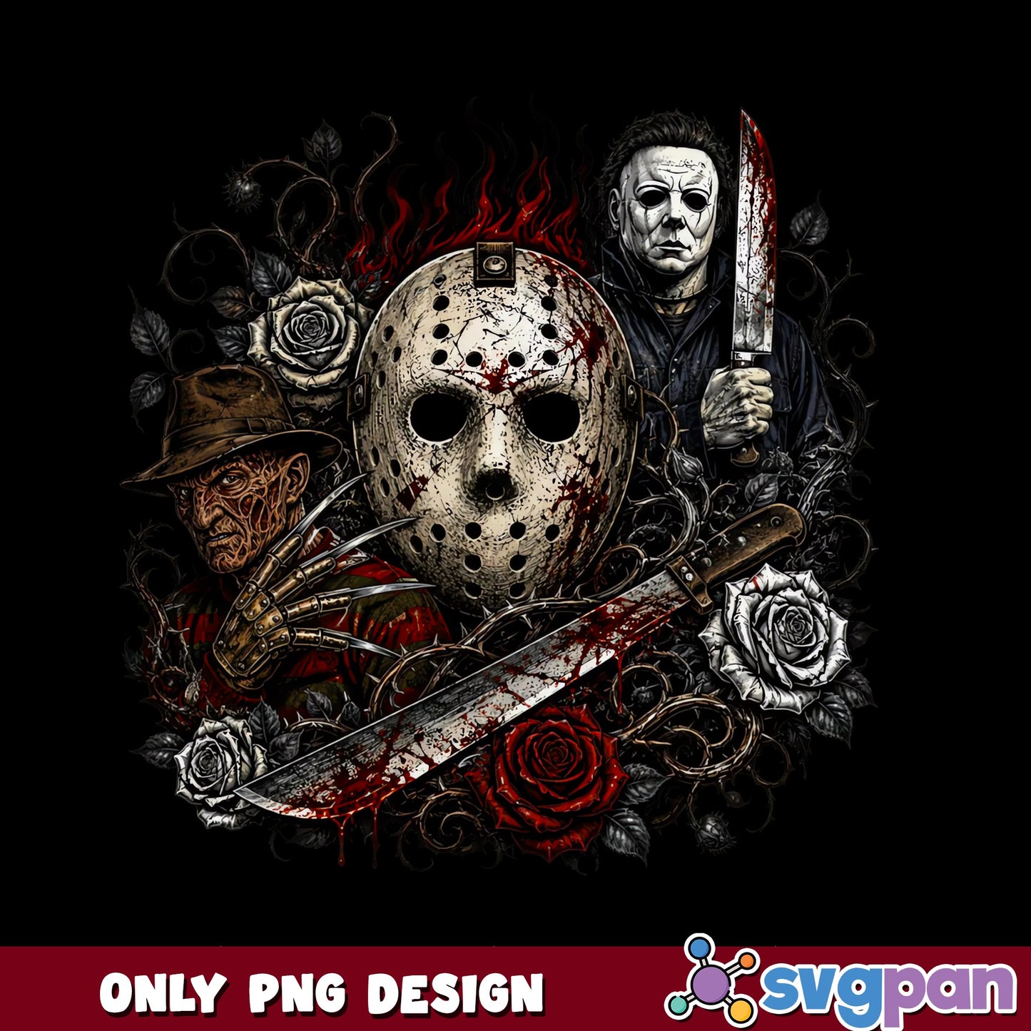 Horror Movie Characters PNG, Freddy Jason Michael Myers, Halloween PNG