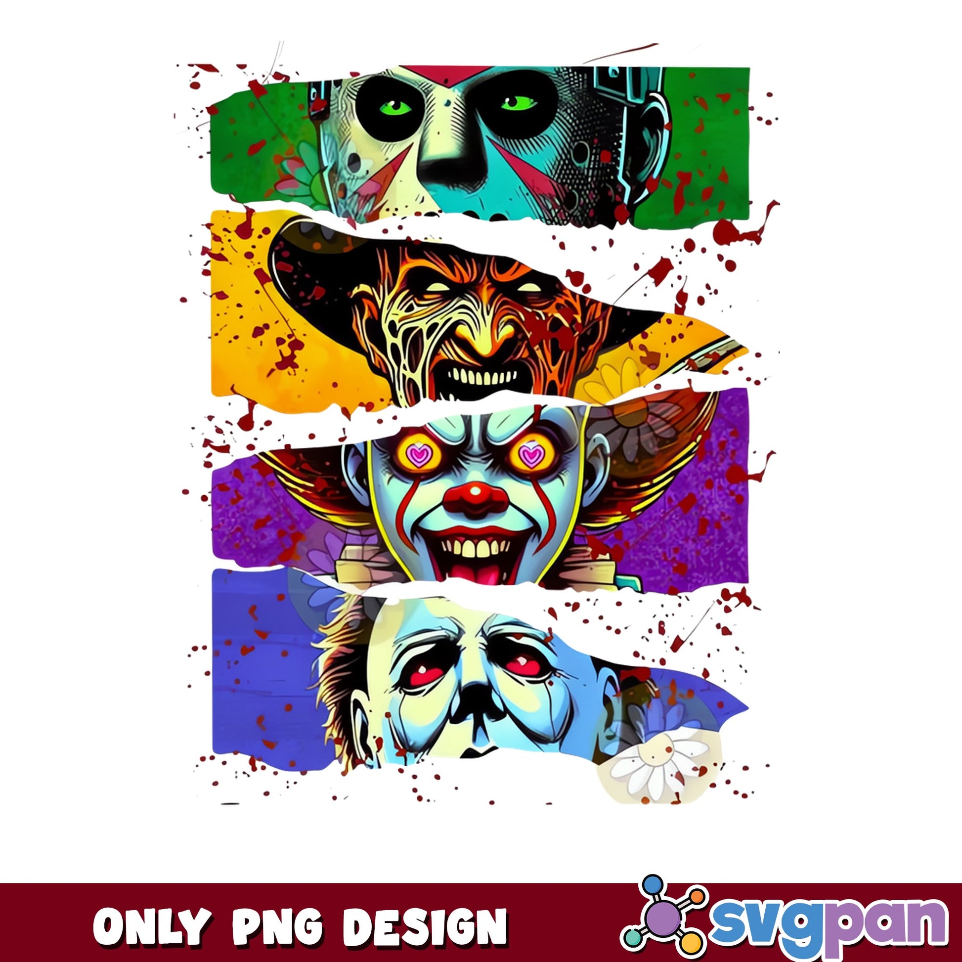 Horror Movie Characters PNG, Halloween Killers Bundle, Scary PNG