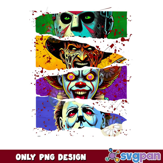 Horror Movie Characters PNG, Halloween Killers Bundle, Scary PNG
