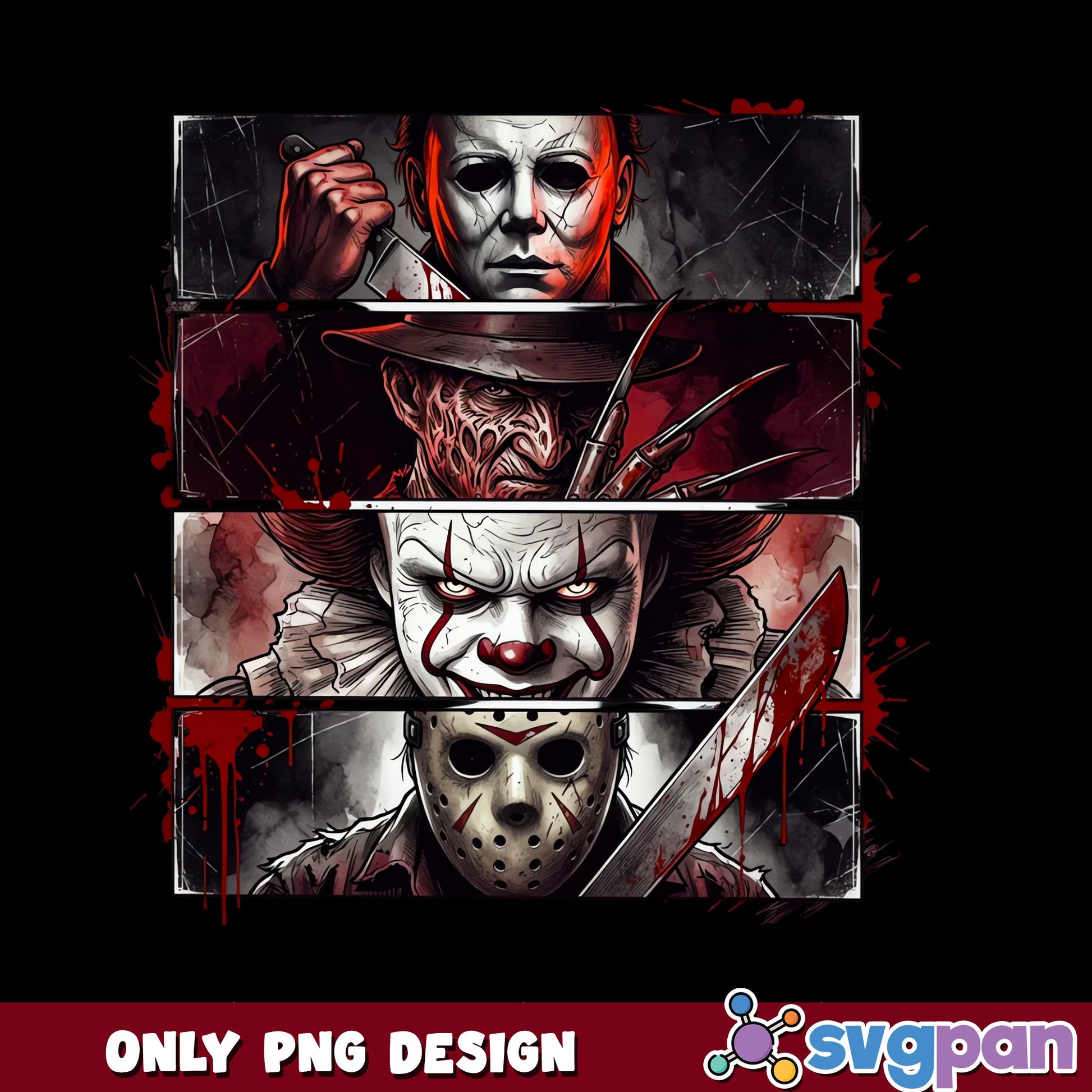 Horror Movie Characters PNG, Halloween Killers PNG, Scary PNG