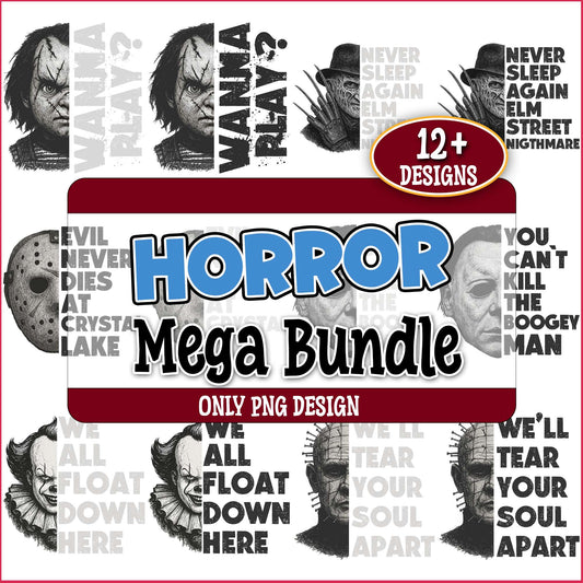 Horror characters design png bundle