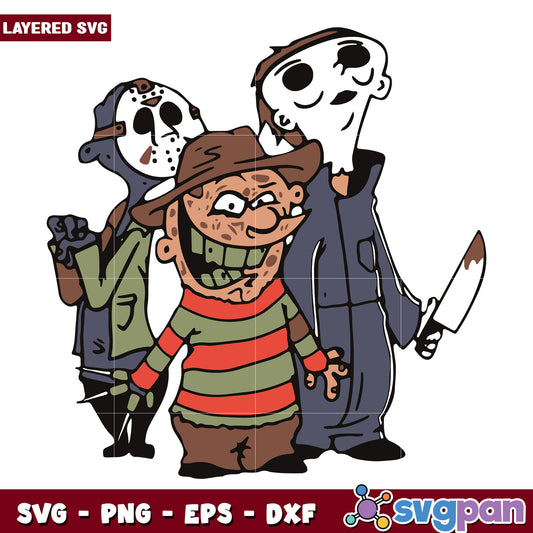 Horror characters movies svg, halloween toys svg, halloween vacation svg