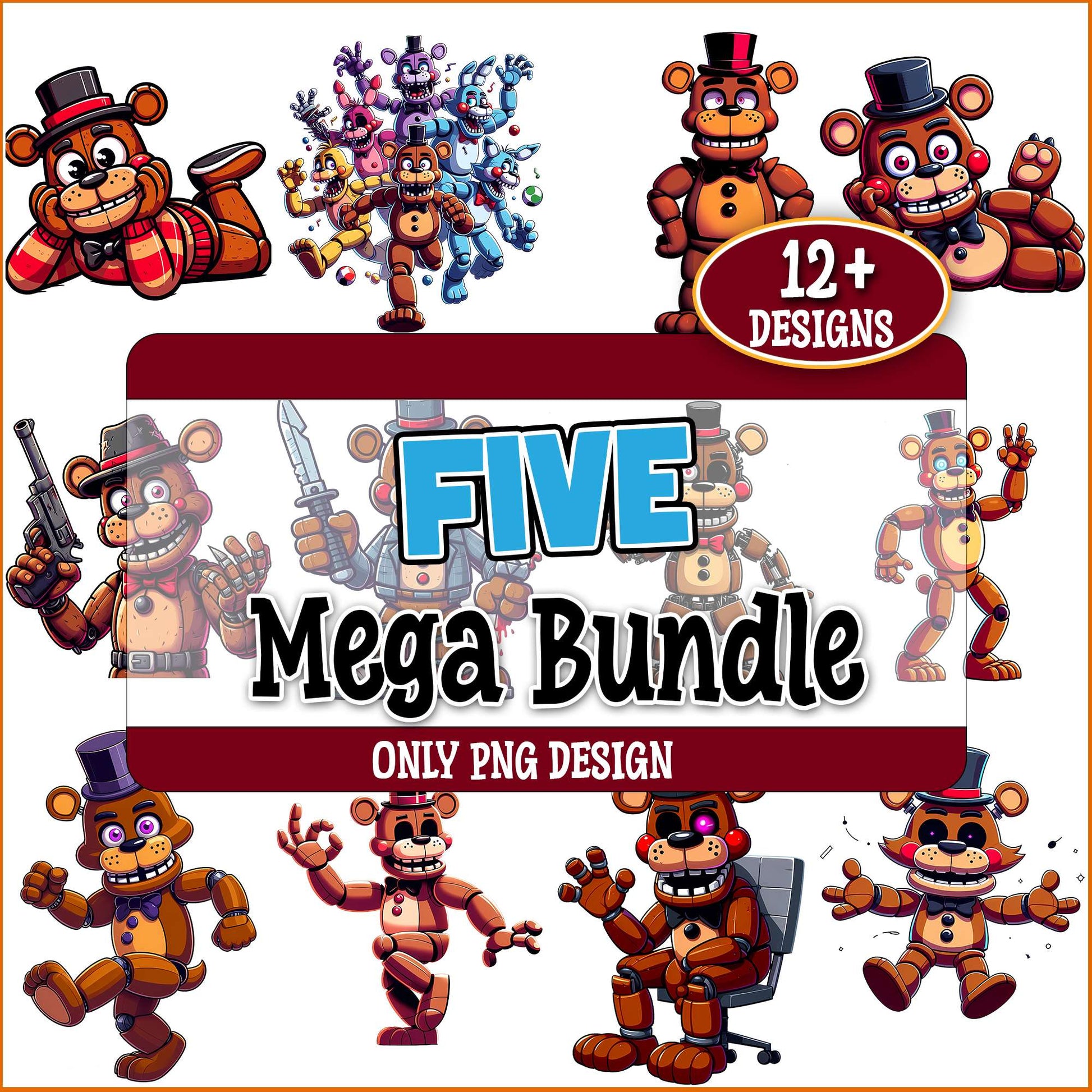 Horror freddy bear png bundle
