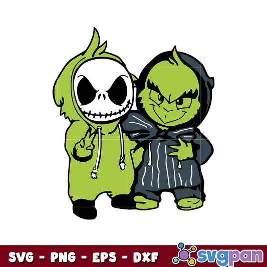 Horror grinch And jack skellington svg