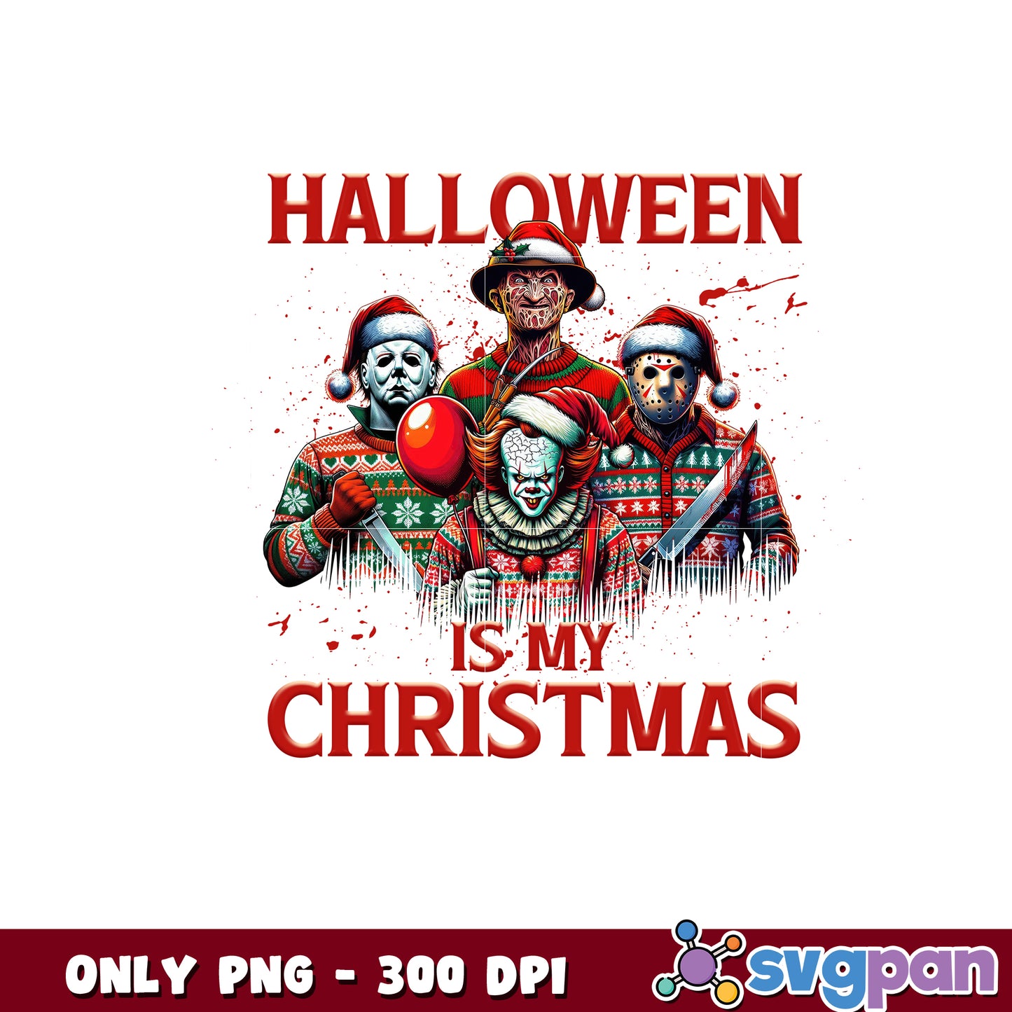 Horror halloween is my christmas png