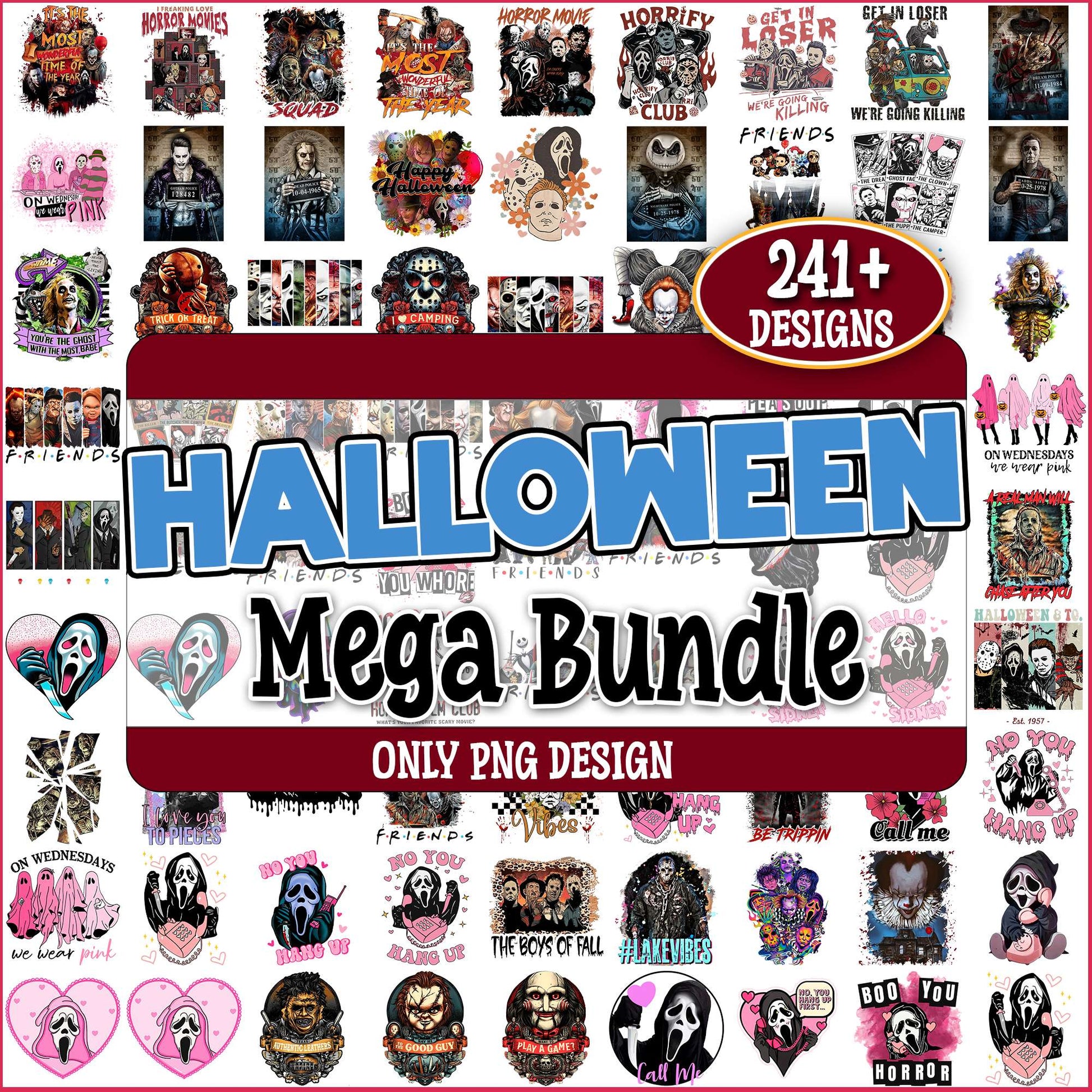 Horror halloween png bundle