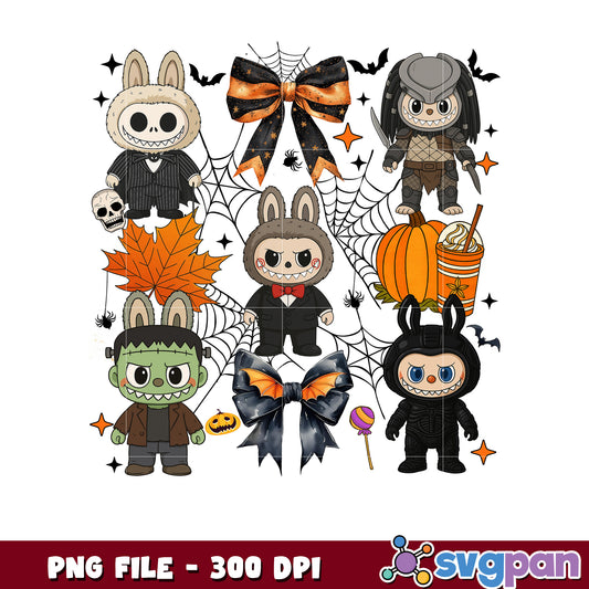 Horror labubu halloween png, halloween png, halloween labubu png