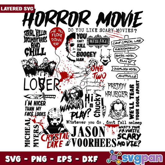 Horror movie quotes svg