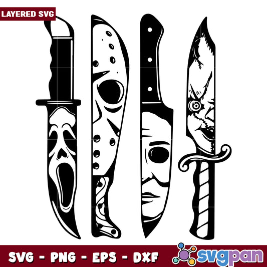 Horror movies knife svg, halloween fall svg, spooky characters svg