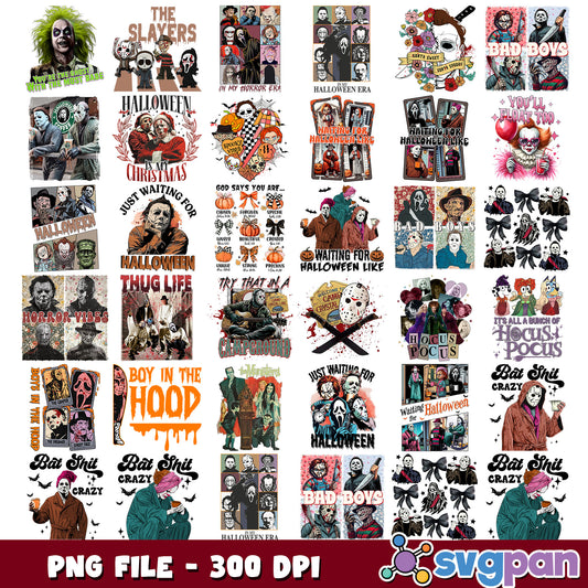 Horror quotes design png bundle