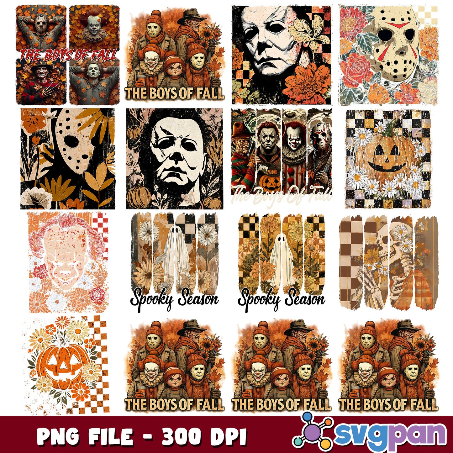Horror the boys of fall png bundle